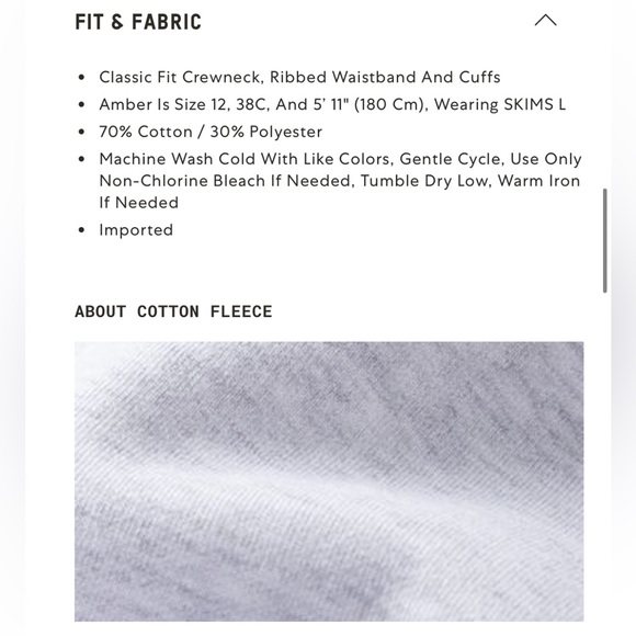 SKIMS COTTON FLEECE CLASSIC CREWNECK - Picture 5 of 8